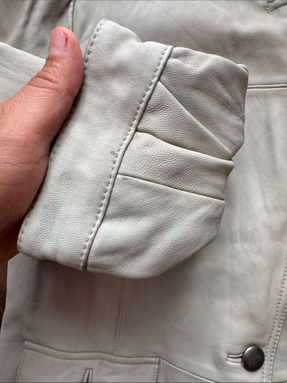 Mossimo Supply Co. Light Cream Leather Blazer Jacket - Picture 12 of 16
